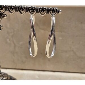 40mm JCM Oval Canted Sterling Silver Hoop Earrings